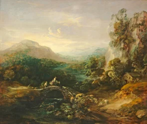 Paysage de montagne avec pont, vers 1783-1784